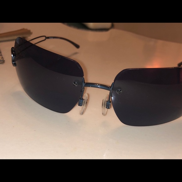 New Chanel Rectangular Rimless Sunglasses Blue - Picture 10 of 12